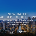 La ITTF anuncia nuevas fechas para los Campeonatos Mundiales de Chengdu 2022